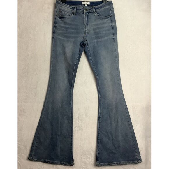 K & K Kendall & Kylie jeans 7/8 Flare lightweight stretch blue - Picture 1 of 11